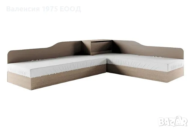 Ъглови легла с ракла Сити 2001 дъб артисан или комбинация мока/ лате, снимка 5 - Спални и легла - 47353287