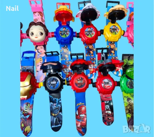 Детски Часовник с прожектор с различни супер герои Спайдърмен, Батман, Елза, снимка 8 - Детски - 38000866