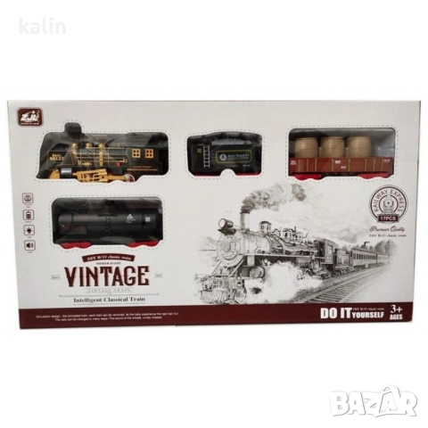 Винтидж класическа играчка влак – 17 части забавление за малки машинисти, снимка 3 - Играчки за стая - 51660752