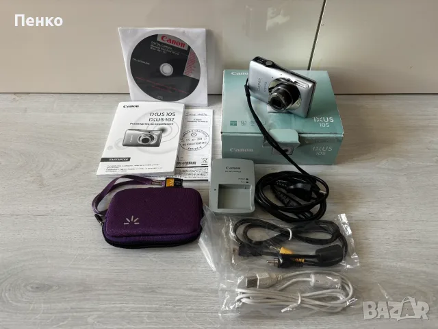 фотоапарат Canon IXUS 105 – като нов, пълен оригинален комплект, снимка 1 - Фотоапарати - 55899488