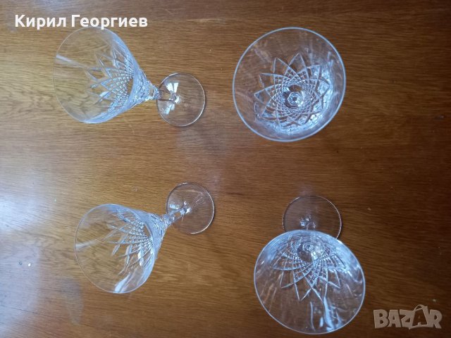 4 Кристални чаши за ракия , снимка 1 - Сервизи - 40057981