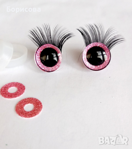 12мм, 16мм и 20мм 3D безопасни очички с мигли за амигуруми,  плетени играчки, снимка 8 - Други - 36306223