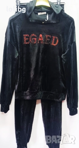 Италиански дамски плюшени анцузи ХЛ размер черен и тюркоазено зелен., снимка 7 - Спортни екипи - 52503132