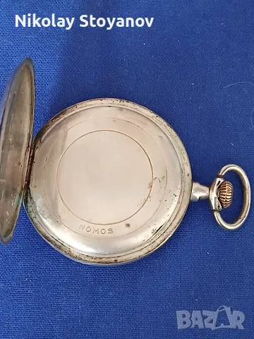 Сребърен джобен часовник NOMOS, снимка 3 - Джобни - 56392721