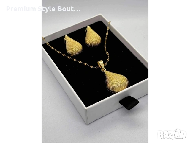 комплект колие и обеци от медицинска стомана 