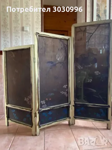 Параван сецесион, арт нуво, арт деко...около 100 годишен, снимка 7 - Декорация за дома - 48482644