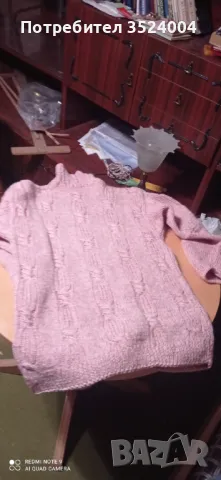 Ново Ръчно плетено поло от дебела прежда, снимка 2 - Блузи с дълъг ръкав и пуловери - 48362167