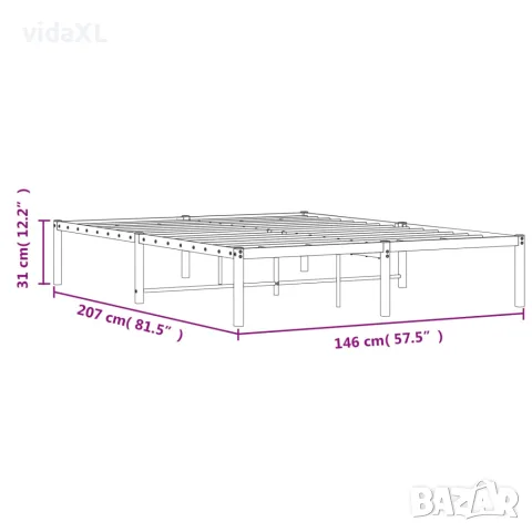 vidaXL Метална рамка за легло, бяла, 140x200 см, снимка 9 - Спални и легла - 56147414
