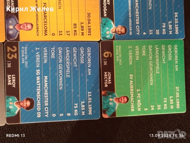 Колекционерски картички на футболисти ЮЛИАН БРАНД,ХАНС ДИТЕР ФЛИК,ЙОНАС ХЕКТОР 50996, снимка 12 - Колекции - 51703393