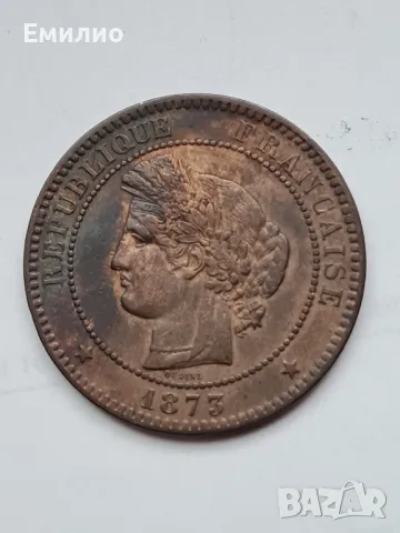 FRANCE ( 3rd Republic)  10 CENTIMES 1873 K, снимка 2 - Нумизматика и бонистика - 48603419