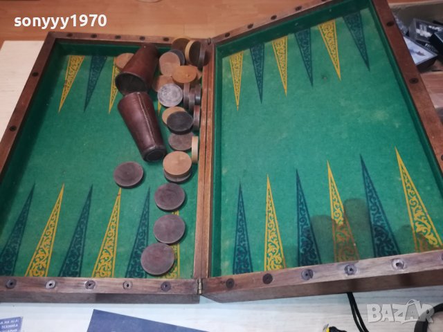 СТАРА ФРЕНСКА ДЪРВЕНА КУТИЯ ЗА ТАБЛА И ШАХ L2406231814, снимка 4 - Антикварни и старинни предмети - 41342433