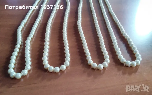 4 броя перлени гердани дължина 102 см всеки от тях, снимка 6 - Колиета, медальони, синджири - 47332767