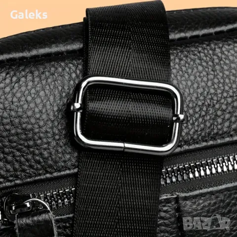 Класическа, Елегантна и Функционална мъжка чанта /Черна естествена кожа!, снимка 9 - Чанти - 49296510