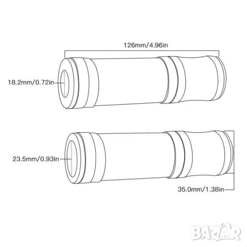 Сини антиплъзгащи ръкохватки за мотор и ATV 126 mm, снимка 4 - Аксесоари и консумативи - 55866102