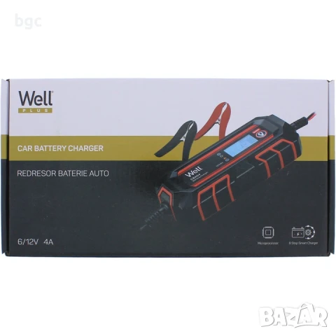 Автоматичен токоизправител Well, С микропроцесор, Функция регенерация/десулфатизация, 6V 4A, 12V 4A , снимка 2 - Друга електроника - 50469908