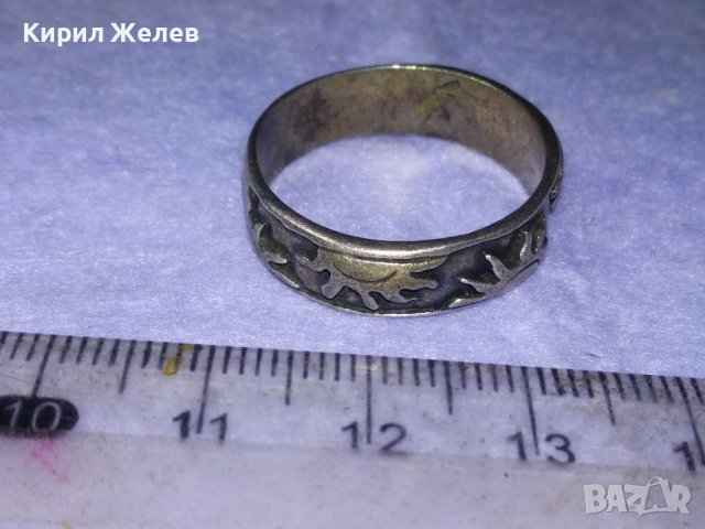 Стар СРЕБЪРЕН ВИНТИДЖ АРТ ПРЪСТЕН ОКСИДИРАНО СРЕБРО 925 Тип ХАЛКА ОРНАМЕНТИРАН със СЛЪНЦА 39907, снимка 11 - Пръстени - 42644156