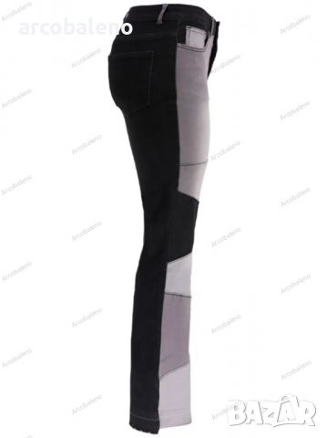 Дамски двуцветни улични изпрани клоширани дънки, 3цвята , снимка 6 - Дънки - 39745756