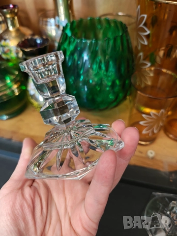 Арт Деко 2 кристални свещника , снимка 2 - Декорация за дома - 51457511