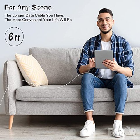 Нови 2 бр.Кабели за бързо зареждане iPhone -2м./USB C към Lightning кабел за iPhone 14 Pro Max , снимка 6 - USB кабели - 41360580