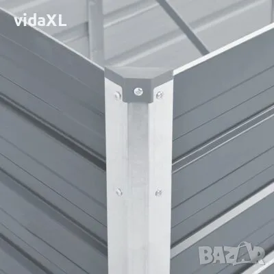 vidaXL Градинска висока леха поцинкована стомана 129x129x77 см сива(SKU:44856), снимка 3 - Други - 49585914