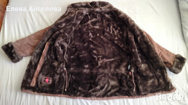 Кожено яке, палто, велур, кафяво "Gallery" №40, снимка 4 - Якета - 40709485