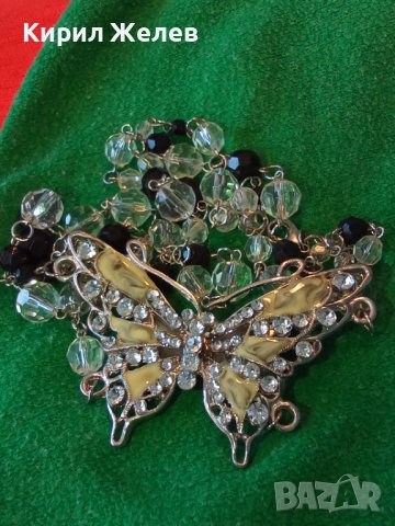 НЕЖНО ФИГУРАЛНО КРИСТАЛНО АРТ КОЛИЕ СРЕБРИСТ МЕДАЛЬОН - ПЕПЕРУДА 34773, снимка 3 - Колиета, медальони, синджири - 39201488