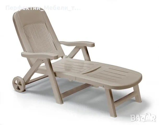 Здрав,устойчив шезлонг пластмаса,сгъваем,внос Италия,на склад, снимка 3 - Градински мебели, декорация  - 49665508