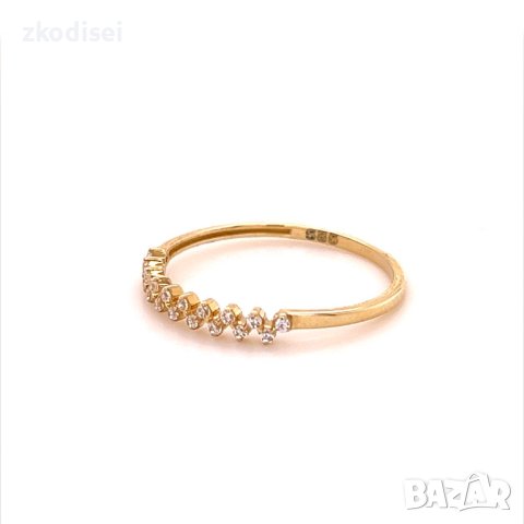 Златен дамски пръстен 0,95гр. размер:56 14кр. проба:585 модел:16485-5, снимка 2 - Пръстени - 40747336