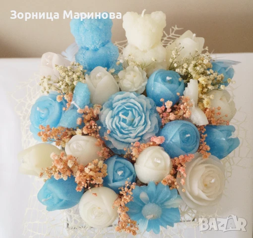 Ароматни букети от свещи, ръчна изработка , снимка 6 - Декорация за дома - 50673754