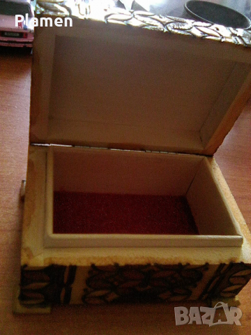 Българска дървена кутия за бижута сувенир 2, снимка 3 - Антикварни и старинни предмети - 36347991