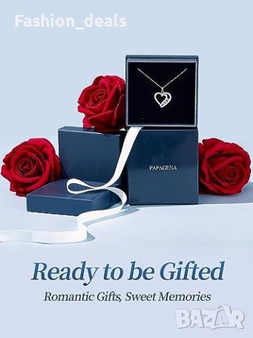 	Нова нежна Дамска огърлица с кристали Сърце Циркон Колие Подарък жена, снимка 4 - Колиета, медальони, синджири - 42188829