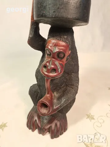 африканска статуетка пепелник дърворезба   7/2