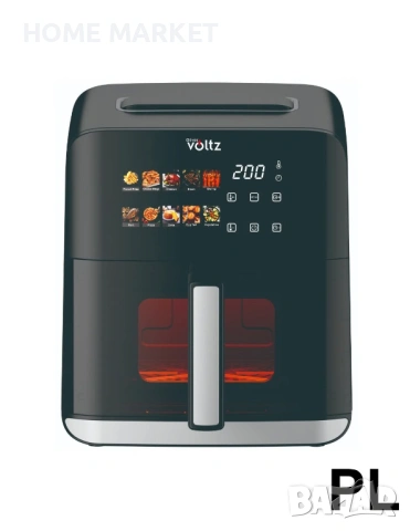 Фритюрник Air Fryer Oliver Volzt OV51980CF, 1800W, кошница 8 литра, LED дисплей , снимка 4 - Фритюрници - 53582999