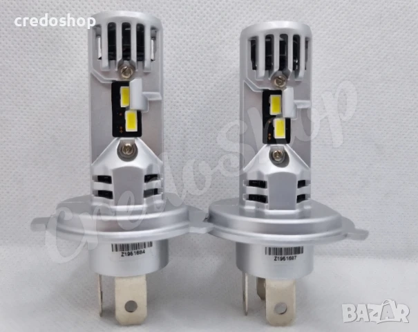 НОВО! H4 LED крушки 30W, slim с вграден вентилатор