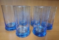 6 големи чаши синьо стъкло, снимка 1