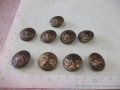 Лот от 9 бр. копчета с петолъчки метални от соца, снимка 2