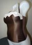 75В лъскав кафяв сатенен корсет , снимка 15