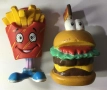 Burghy - гумени фигурки картофки и бургер от Италия., снимка 2