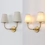 Стенни лампи Аплици с фуния Абажури от ленен плат, Антични , снимка 7