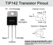 TIP142 n-p-n Darl+Di, 100V, 10A, 125W мощен комплиментарен транзистор с вграден обратен диод, снимка 2
