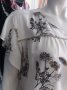 СУПЕРТЪНИЧКА бяла блуза с къдрички и дантела на раменете , снимка 3