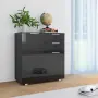 vidaXL Бюфет, сиво със силен гланц, 71x35x80 см, инженерно дърво, снимка 2