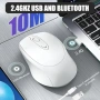 Нова тиха Презареждаема оптична мишка Bluetooth 2.4GHz за лаптоп PC, снимка 6