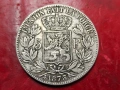 Белгия 5 франка 1873 сребърна монета, снимка 2