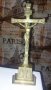 Старинно Христово Разпятие от месинг. Отлично състояние., снимка 1 - Антикварни и старинни предмети - 42657018