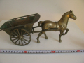 бронзов кон със каруца, снимка 1 - Антикварни и старинни предмети - 36167908