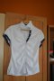 Бяла еластична лятна риза с тъмносини кантове по яката, снимка 1 - Ризи - 41902285