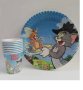 Том и Джери Tom and Jerry 8 бр големи парти чинии чинийки или чаши