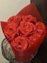 Букет от червени брокатени рози, снимка 1