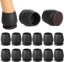 RCHYFEED Подови протектори, капачки за крака на столове, 24 бр., черни, силиконови, кръгли, 3,17 см, снимка 1 - Столове - 44494821